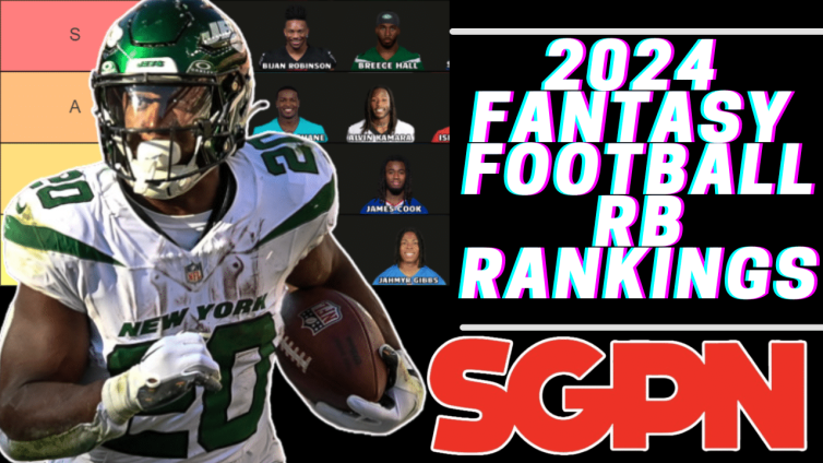 2024 Fantasy Football Running Back Rankings - Tier Fantasy Football Rankings 2024 - Breece Hall New York Jets